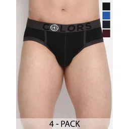 COLORS by Rupa Frontline Pack Of 4 Mid-Rise Basic Briefs-image-44