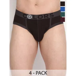 COLORS by Rupa Frontline Pack Of 4 Mid Rise Basic Briefs-image-47
