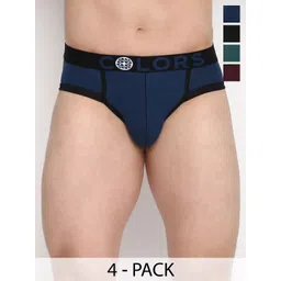 COLORS by Rupa Frontline Pack Of 4 Mid-Rise Brand Logo Basic Briefs-image-41