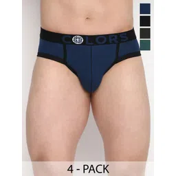 COLORS by Rupa Frontline Pack Of 4 Mid-Rise Brand Logo Basic Briefs-image-28