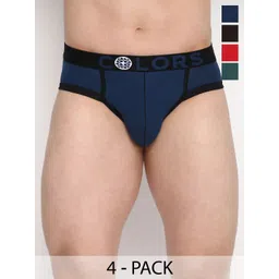 COLORS by Rupa Frontline Pack Of 4 Mid-Rise Brand Logo Basic Briefs-image-31