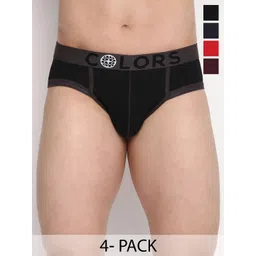 COLORS by Rupa Frontline Pack Of 4 Mid-Rise Brand Logo Basic Briefs-image-46