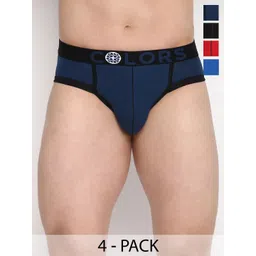COLORS by Rupa Frontline Pack Of 4 Mid-Rise Brand Logo Basic Briefs-image-36