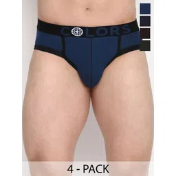 COLORS by Rupa Frontline Pack Of 4 Mid-Rise Brand Logo Basic Briefs-image-49