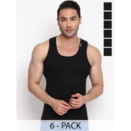 COLORS by Rupa Frontline Pack Of 6 Anti-Bacterial Pure Cotton Undershirt Vests-image-19