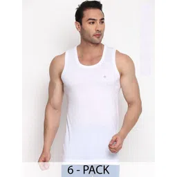COLORS by Rupa Frontline Pack Of 6 Scoop Neck Undershirt Innerwear Vests-image-15