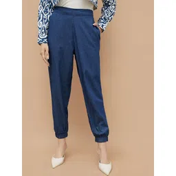 Colour Me by Melange Women Slim Fit High-Rise Pure Cotton Joggers-picture-13