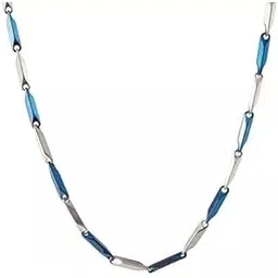 COLOUR OUR DREAMS Stainless Steel Blue & White Rice Design Neck Chain Chains for Women Men Girls, Boys-picture-22