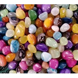 colour stone Glossy Shiny Polished Onyx Pebbles For Plant Pots Home Garden Decor- Multi, 500g Polished, Regular Angular, Asymmetrical, Round Onyx Pebbles-picture-13