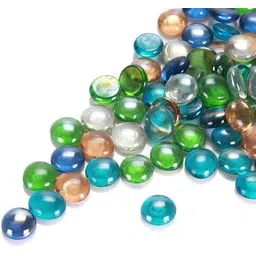 colour stone Polished Round Glass Pebbles Stone for Vase Fillers Plant Pots Aquarium Home Garden Decor & Landscape (Multi Colour, 500 grams) Polished, Regular, Painted Round Fire Glass Pebbles image 3