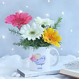 Colourful Gerberas Scorpio Personalised Mug-picture-11