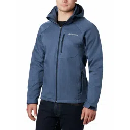 Columbia Blue Regular Fit Hooded Jacket-picture-33