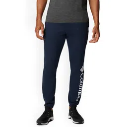 Columbia Men Navy Blue Printed Straight Fit Joggers Trousers-picture-11