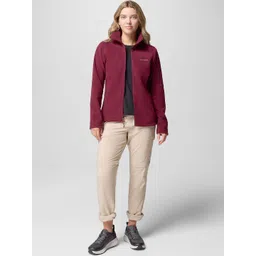 Columbia Women Mock Collar Solid Lightweight Casual Sherpa image 4