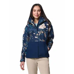 Columbia Womens Navy Blue Omni-Tech Hikebound Printed Rain Jacket-picture-20