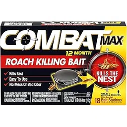 Combat Max 12 Month Roach Killing Bait Station, Small , 18 Count, Black, Pack of 1-picture-24