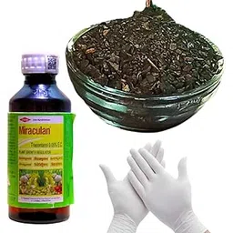 Combo Miraculan Liquid Plant Growth Regulator(Pgr) 100 Ml with 300g Neem Khad with free gloves.-picture-27