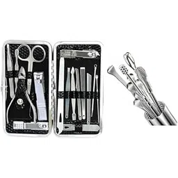 Combo of 16 Pieces Nail care kit and 6 Pcs Ear wax cleaning tools– Premium Manicure & Pedicure Grooming Set with Nail Cutter, Scissors, Tweezers, Pusher and steel spring ear buds. Total 22 pcs tool kits for men and women-picture-27