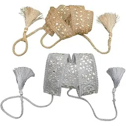 Combo of Gold + Silver Waist Belt for Women | Maggam | Stone Work | Handmade Vadannam | Perfect Combo of Gold + Silver Girls Belt-picture-15