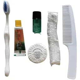 Combo Pack Of Toiletries Kit / Pack Of 50 Pcs / Hospital Toiletry Kits / Hotel Guest Amenities / Travel Kit with Toiletries Set / Combo Pack Contains : Soap 15gm Round, Shampoo 10ml, Tooth Brush, Tooth Paste, Comb 7 inch, & Shower Cap / Hotel Accessories Set of 50 Pcs.-picture-52