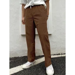 COMBRAIDED Men Brown Relaxed Straight Leg Mid Rise Corduroy Trouser-picture-38