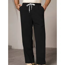 COMBRAIDED Men Relaxed Straight Leg Loose Fit Trousers-picture-25
