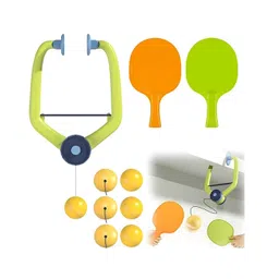 Comercio Indoor Hanging Table Tennis Parent Child Interaction Toy for Door Frame Kids Hanging Balls Exerciser Portable Ping Pong Ball Set with Paddle, Indoor Games, Parent Child Interaction Toy - PACK OF 1 - COLOR MAY VARY-image-6