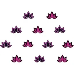 Comet Busters Beautiful Handcrafted Pink and Black Lotus Bindis for Women (4 mm) (BV2250) image 1