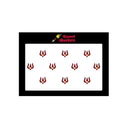 Comet Busters 10 Pcs Embellished Reusable Trishul-Shaped Designer Bindis - Red-picture-10