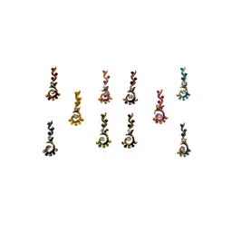 Comet Busters 10 Pcs Multicoloured Stone Studded Bindi-image-29