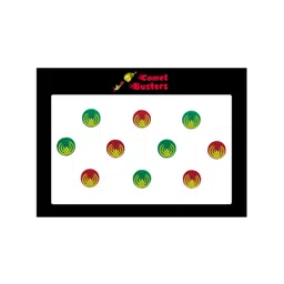 Comet Busters 10 Pcs Reusable Circular Bindis - Red & Green-image-35