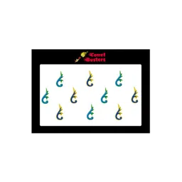 Comet Busters 10 Pcs Reusable Designer Bindis - Blue & Yellow-image-45