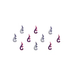 Comet Busters 10 Pcs Reusable Designer Bindis - Multicoloured-image-40