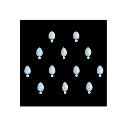 Comet Busters 12-Pcs Handmade Traditional Designer Reusable Bindi - White 2118-picture-35