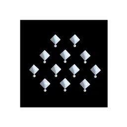 Comet Busters 12-Pcs Handmade Traditional Designer Reusable Bindi - White 2119-picture-17