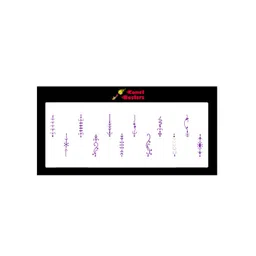 Comet Busters 12 Pcs Reusable Designer Bindis - Purple-image-42