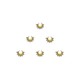Comet Busters 6-Pcs Handmade Traditional Designer Bindi - Gold-Toned-picture-39
