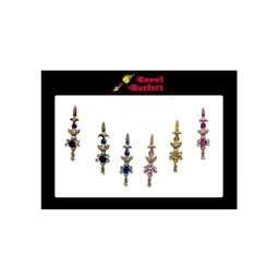 Comet Busters 6 Pcs Multicoloured Stone Studded Bindi-image-31