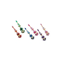 Comet Busters 6 Pcs Multicoloured Stone Studded Bindi-image-32
