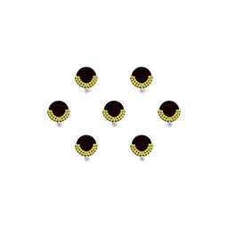 Comet Busters 7-Pcs Handmade Traditional Designer Reusable Bindi - Black 2129-picture-18