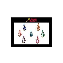 Comet Busters 7 Pcs Multicoloured Peacock Shaped Stone Studded Bindi-image-5