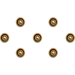 Comet Busters Beautiful Round Maroon Velvet Bindi With Gold Beads (7mm) (BIN1592)-picture-11