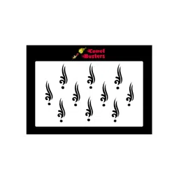 Comet Busters Set Of 10 Designer Bindi - Black-image-15
