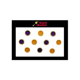 Comet Busters Yellow & Purple Round-Shaped Bindis - 10 Pcs-image-26