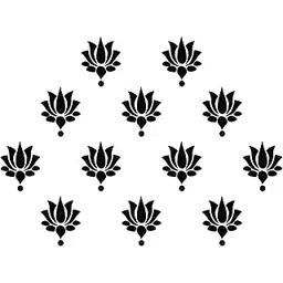 Comet Busters® Bindis – Reusable Black Lotus Design – 12 Bindis (10mm) – Designer Forehead Bindi Stickers for Women & Girls – (OBV2456)-picture-23