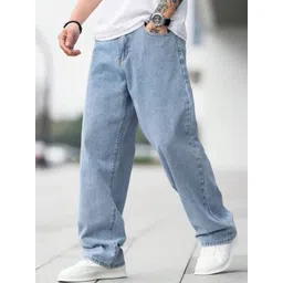 COMFITS Men Classic Baggy Clean Look No Fade Mid-Rise Stretchable Jeans-picture-21