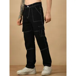 COMFITS Men Classic Regular Fit Mid-Rise Stretchable Cotton Cargo Styles Jeans-picture-10