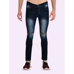 COMFITS Men Cotton Classic Slash Knee Regular Fit Mid-Rise Heavy Fade Stretchable Jeans-picture-22