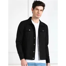 COMFITS Men Spread Collar Solid Cotton Denim Jacket-picture-26