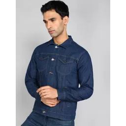 COMFITS Men Spread Collar Solid Denim Jacket-picture-32